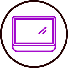 Laptop Vector Line Purple Circle Black