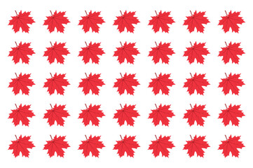 Vibrant Red Maple Leaf Pattern: Autumnal Seamless Texture for Fall Designs