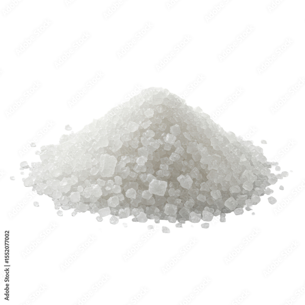 Poster a small pile of transparent, translucent granulated crystals with sharp facets and rough texture, re
