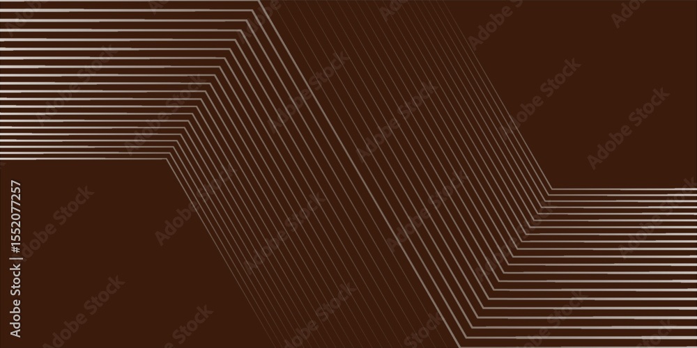 Poster abstract brown hexagon lines background with dynamic wavy hexagon texture.