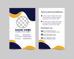 Corporate ID Card Template | Vector Design for Company Employee Badge.