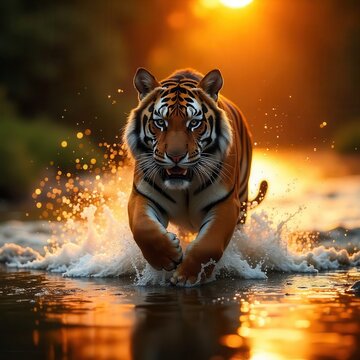 tigar in lake