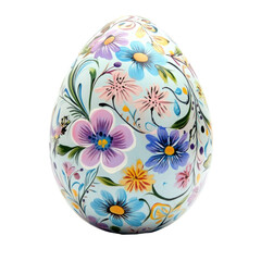 Easter Egg Hand Painted With Pastel Colors  isolated on a transparent background