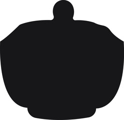 Elegant Teapot or Sugar Bowl Silhouette, Vintage Tea Set Icon

