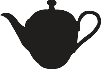 Teapot Silhouette Clipart for Tea, Themed Designs