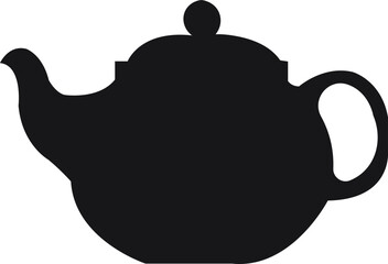 Teapot Silhouette, Vintage Tea Kettle Icon for Tea Time Designs
