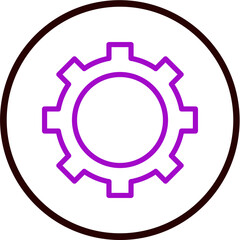 Setting Vector Line Purple Circle Black