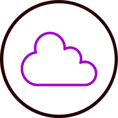 Cloud Vector Line Purple Circle Black
