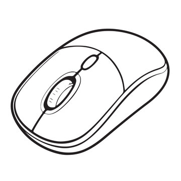 black and white computer mouse clip art preview