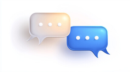 Fototapeta premium Dialogue Bubbles: Two stylized dialogue bubbles in a serene display of communication, exchanging thoughts in a visual representation of connection and discourse. 