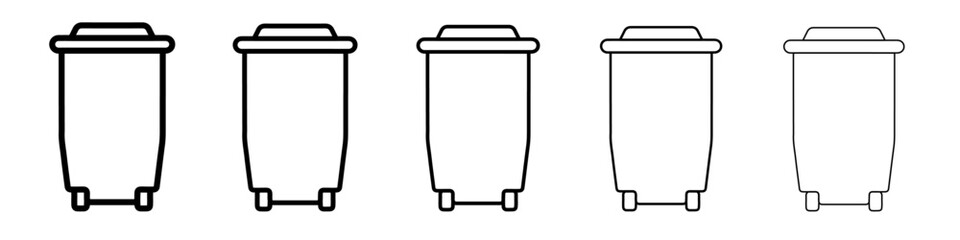trash can icon simple vector outline logo