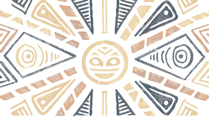 A Surreal Composition Of Floating Tribal - Seamless Animal Print Vector