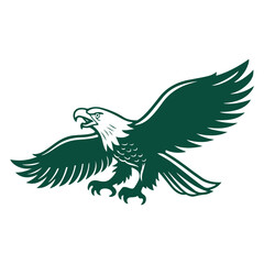 Obraz premium Eagle of peace flying in vector silhouette style representing freedom 