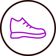 Sneaker Vector Line Purple Circle Black