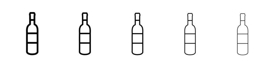 wine bottle icon simple vector outline logo