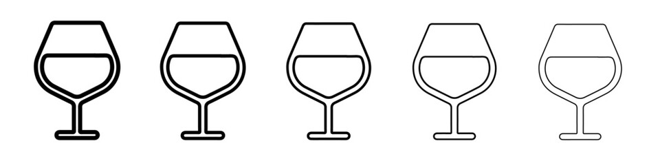 wine glass icon simple vector outline logo