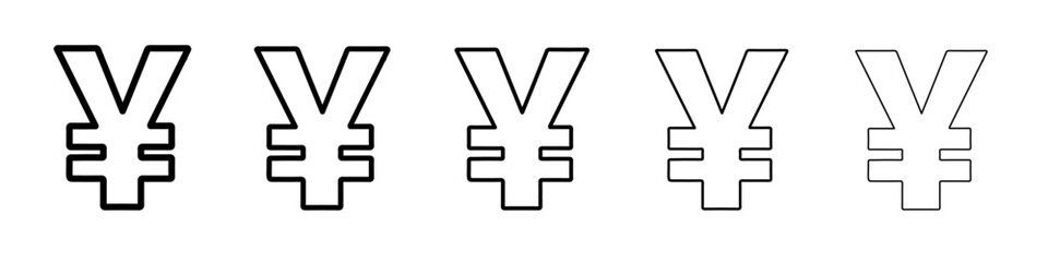 yen icon simple vector outline logo
