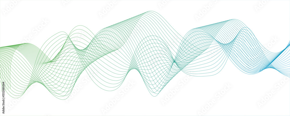Aufkleber abstract glowing modern wave with dynamic flowing lines. futuristic technology and sound wave lines.