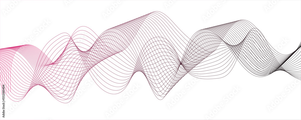 Poster abstract glowing modern wave with dynamic flowing lines. futuristic technology and sound wave lines.
