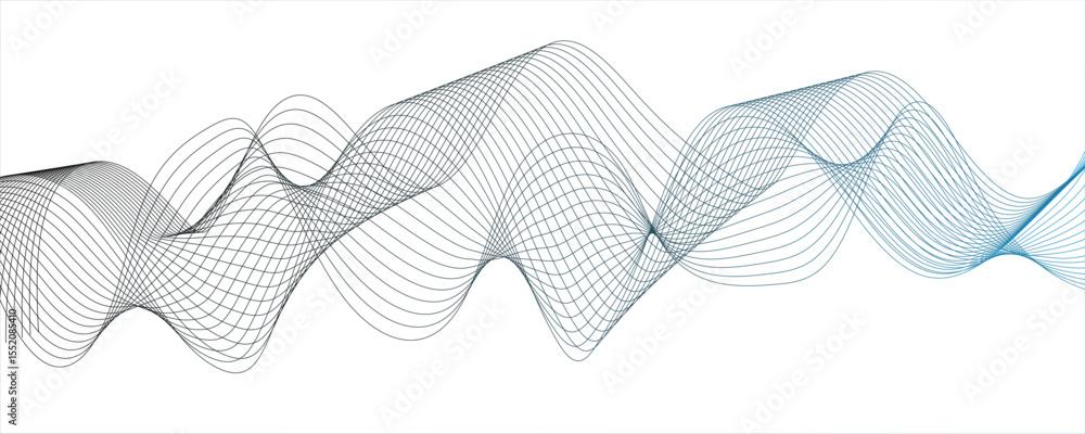 Poster abstract glowing modern wave with dynamic flowing lines. futuristic technology and sound wave lines.