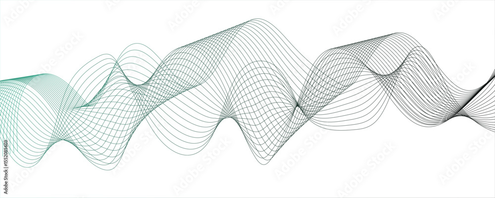 Aufkleber abstract glowing modern wave with dynamic flowing lines. futuristic technology and sound wave lines.