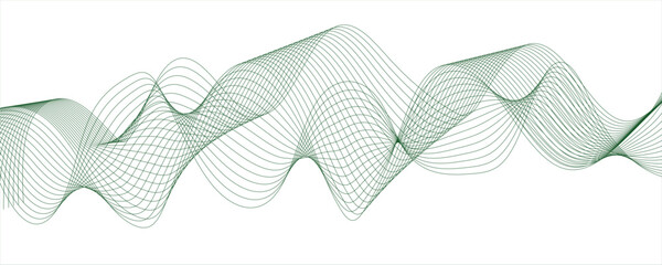 Abstract wave design with a series of flowing, overlapping sinusoidal curves in a gradient.Spaced and curve in white background, with forming symmetrical sine wave shapes and depth and...