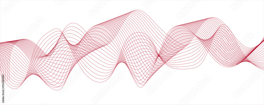 Poster abstract wave design with a series of flowing, overlapping sinusoidal curves in a gradient.spaced an