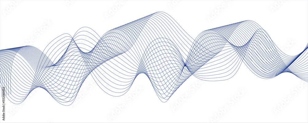 Poster abstract wave design with a series of flowing, overlapping sinusoidal curves in a gradient.spaced an