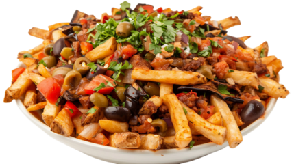 Loaded Fries Food Art on the Transparent Background