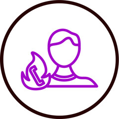 Customer Hotline Vector Line Purple Circle Black