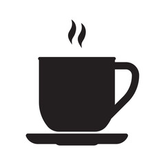 Hot Beverage Cup Icon. Coffee or Tea Cup Icon. Mug with Steam Icon.