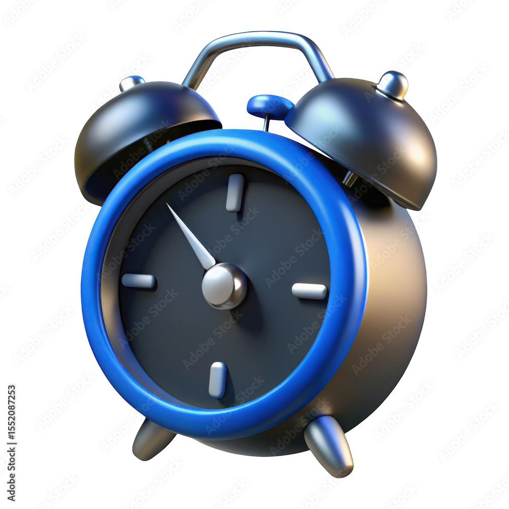 Poster 3d alarm clock isolated on transparent background