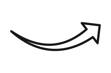 Curved arrow outline icon