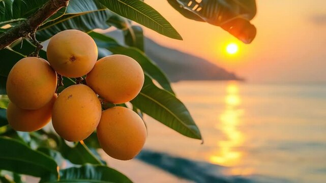 mango on branch in konkan coast video