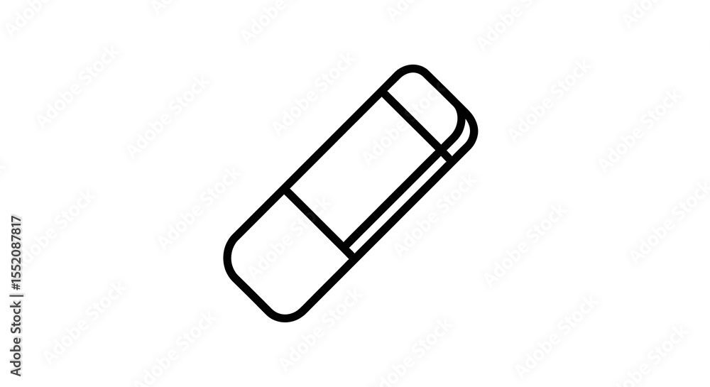 Poster eraser icon in simple line art style for design elements