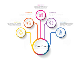 Vector business Presentation Connecting Steps Infographic Template