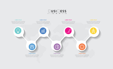 Vector business Presentation Connecting Steps Infographic Template