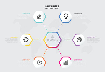Vector business Presentation Connecting Steps Infographic Template