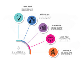 Vector business Presentation Connecting Steps Infographic Template