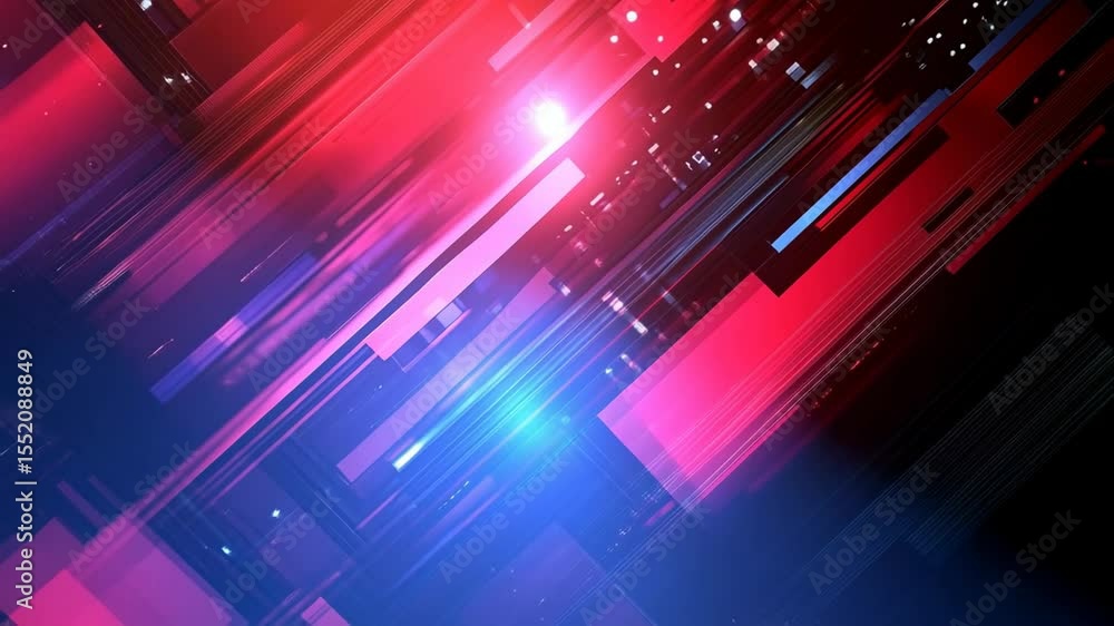 Poster an abstract futuristic background featuring dynamic digital elements and geometric patterns, designe