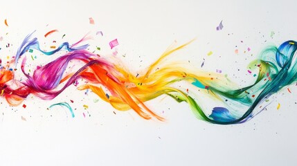 Fototapeta premium Celebration of vibrant energy with multicolored streamers in a festive atmosphere digital artwork abstract viewpoint