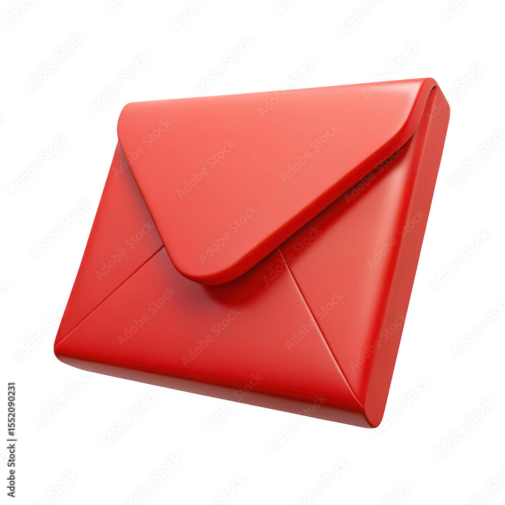 Poster 3d red envelope isolated on transparent background