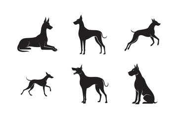 Great Dane Silhouette Bundle Six Unique Poses
