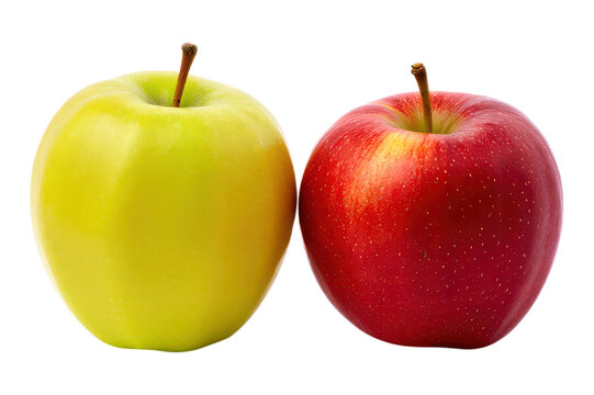 Two Apples One Green One Red Side By Side Isolated green apple red apple