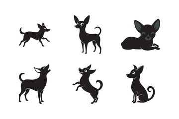 Chihuahua Silhouette Bundle Six Different Positions