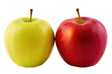 Two ripe apples one green one red side by side red apple green apple