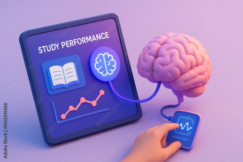 Poster study performance analysis with brain graph and hand interaction in modern educational concept