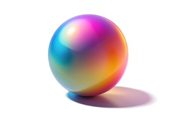 Fototapeta premium A glossy rainbow sphere is isolated on white background