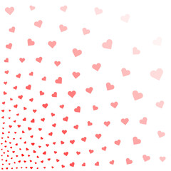 A swirling pattern of pink hearts fading into a white background, creating a romantic and whimsical design.