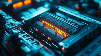 Exploring the inner workings of a lithium-ion battery closeup view technology environment detailed content